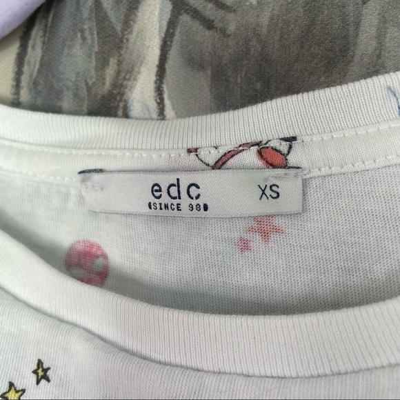 EDC White Babydoll Spaceship Tshirt - Picture 5 of 7